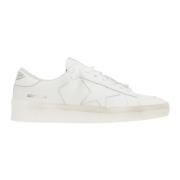 Golden Goose Vita Läder Sneakers med Låg Profil White, Herr