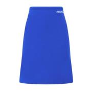 Miu Miu Kontrasterande Front Sheath Midi Kjol Blue, Dam