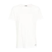 Jil Sander Vit Bomull T-shirt med Tryckt Logotyp White, Herr