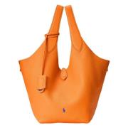 Polo Ralph Lauren Orange Polo Play Läder Tote Väska Orange, Dam