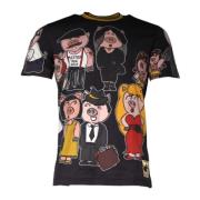 Dolce & Gabbana Svart Bomull Crew Neck T-shirt Black, Herr