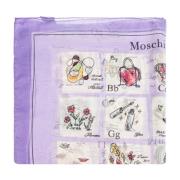 Moschino Sidenscarf med tryck Purple, Unisex