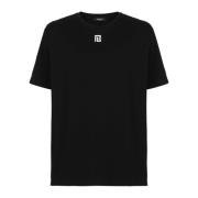 Balmain Oversized T-shirt i bomull med maxi logotryck Black, Herr