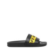 Off White Industriella Logo Sliders Black, Herr