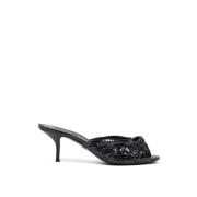 Dolce & Gabbana Pythonläder Ciabatta Sandaler Black, Dam