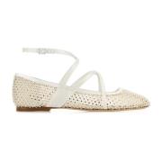 Jimmy Choo Mesh Astoria ballerinaskor med dekorationer White, Dam