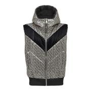 Balmain Ärmelös dunjacka med monogram Black, Herr