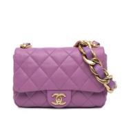 Chanel Vintage Pre-owned Laeder crossbodyvskor Purple, Dam