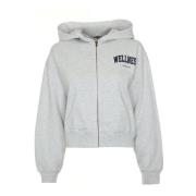 Sporty & Rich Cropped Zip Hoodie Ivy Wellness Gray, Dam