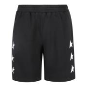 Golden Goose Svarta stjärntryckta bomullsshorts Black, Herr