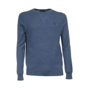 Polo Ralph Lauren Crew Neck Wool Polo Shirt Blue, Herr