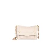 Jérôme Dreyfuss Kornläder Crossbody Väska med Kedja Beige, Dam