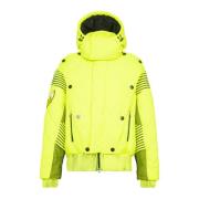 Balmain Hooded Neon Quilted Jacket Yellow, Herr