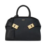 Salvatore Ferragamo Svart Kalvskinn Toteväska Black, Dam