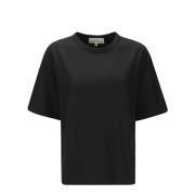 Studio Nicholson Oversized Crew-Neck Cotton T-Shirt Black, Dam