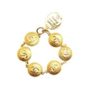 Chanel Vintage Pre-owned Tyg armband Yellow, Dam