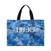 Liu Jo Tryckt Denim Toteväska Blue, Dam