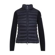 Moncler Navy Tricot Cardigan Blue, Dam