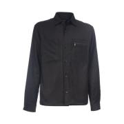 Ermenegildo Zegna Techmerino overshirt med knappstängning Black, Herr