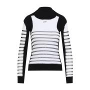 Jean Paul Gaultier Tryckt Pullover i Vit och Svart White, Dam