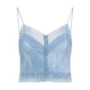 Ermanno Scervino Jeans Top med Stämpeltryck Blue, Dam