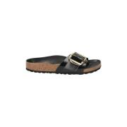 Birkenstock Madrid Lädersandal med Anatomisk Fotbädd Black, Dam