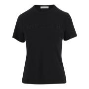 Helmut Lang Bomull Crew Neck T-shirt Svart Black, Dam