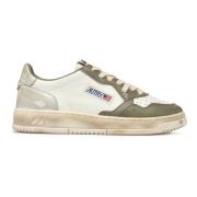 Autry Vintage Silver och Khaki Sneakers Green, Herr