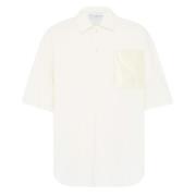 JW Anderson Quiltad Polo Top i Elfenben Beige, Herr