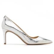 Michael Kors Metallic Crackle Leather Alina Flex Pumps Gray, Dam