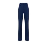 Elisabetta Franchi Blå Crepe Slim Fit Smokingbyxor Blue, Dam