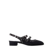 Carel Svart Denim Slingback Drottning Skor Black, Dam