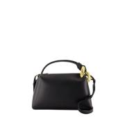 JW Anderson Svart Läder Crossbody-väska med Quiltad Lammskinn Black, D...