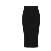 Kaos Räfflad Viskosblandning Slim Fit Leggings Black, Dam