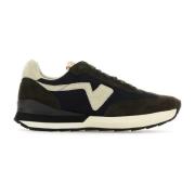 visvim Färgglada Tyg- och Mocka Trainer Sneakers Black, Herr