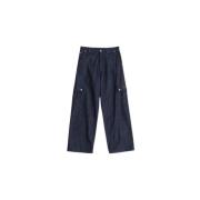 Off White Blå Denim Cargo Byxor Blue, Herr