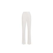 Elisabetta Franchi Ivory Byxor med Stretch Crepe White, Dam