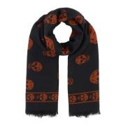 Alexander McQueen Snygg Tryckt Modal Blandning Foulard Multicolor, Her...