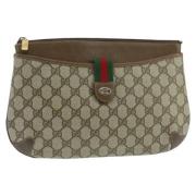 Gucci Vintage Pre-owned Canvas kuvertvskor Beige, Dam