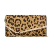 Jimmy Choo Emmie Tryckt Kalvskinn Clutch Brown, Dam