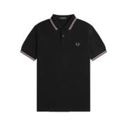 Fred Perry Svart Twin Tipped Pikétröja Black, Herr