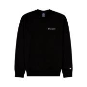 Champion Svart Textad Logo Crewneck Sweatshirt Black, Herr