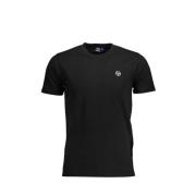 Sergio Tacchini Svart Bomull Broderad Logotyp T-shirt Black, Herr