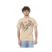 Cavalli Class Elegant Beige Bomull Herr T-shirt Beige, Herr