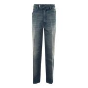 Random Identities Slitna straight-leg jeans med logotyp Blue, Dam