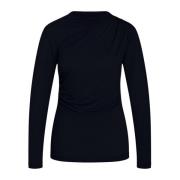 Bruuns Bazaar Draperad Svart Blus Top Black, Dam