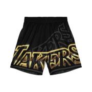 Mitchell & Ness Svarta Lakers Big Face Shorts Black, Herr