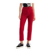 Desigual Bomull Mom Jeans Kollektion Red, Dam