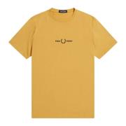 Fred Perry Broderad Logga Senap T-shirt Yellow, Herr