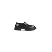 Love Moschino Svarta Plain Moccasins med Gummisula Black, Dam